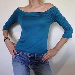 Soft Off-The-Shoulder Blue Top